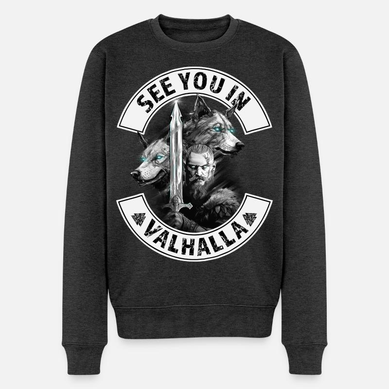 On se voit à Valhalla - Pull Premium bio Homme - anthracite chiné