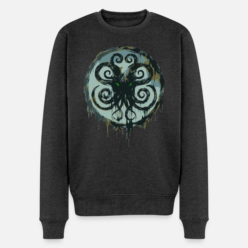 Cthulhu-Symbol Lovecraft Kosmischer Horror - Männer Premium Bio Pullover - Anthrazit meliert