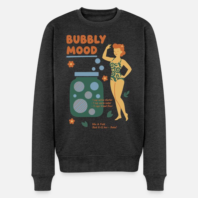 Sourdough Bubbly Mood Bread Baking Baker - Männer Premium Bio Pullover - Anthrazit meliert
