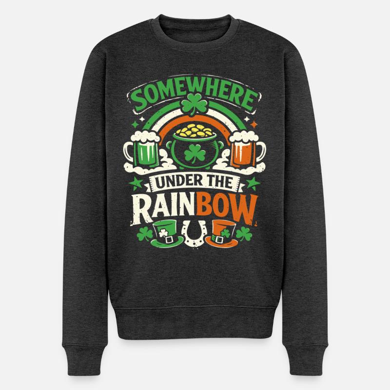 Sous l’arc-en-ciel | La Saint-Patrick - Pull Premium bio Homme - anthracite chiné