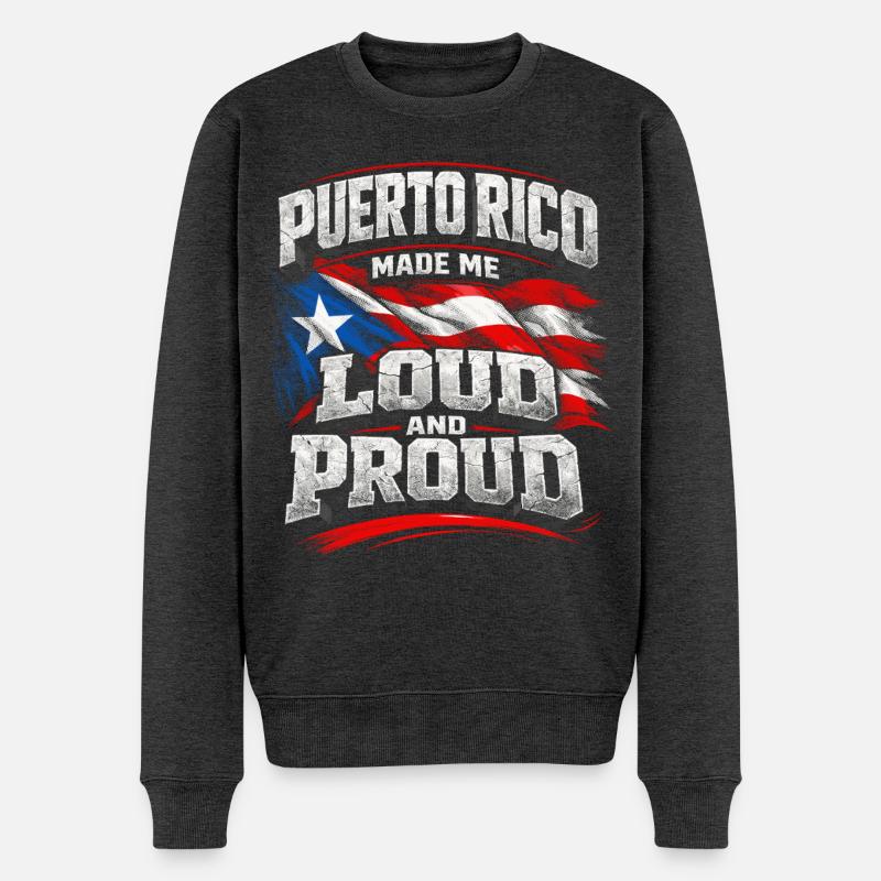 Puerto Rico Boricua - Männer Premium Bio Pullover - Anthrazit meliert