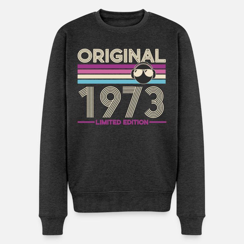 Original 1973 Retrowave Casque Edition - Pull Premium bio Homme - anthracite chiné