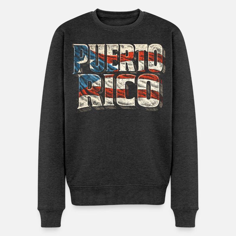 Puerto Rico Boricua - Männer Premium Bio Pullover - Anthrazit meliert