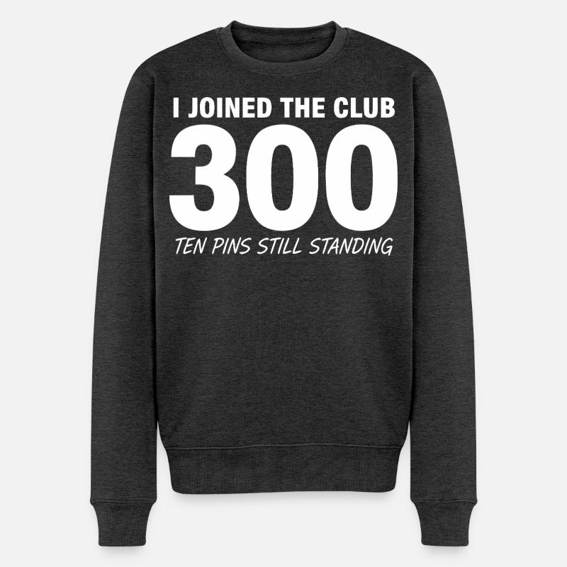Bowling Spruch Lustig 300 - Männer Premium Bio Pullover - Anthrazit meliert