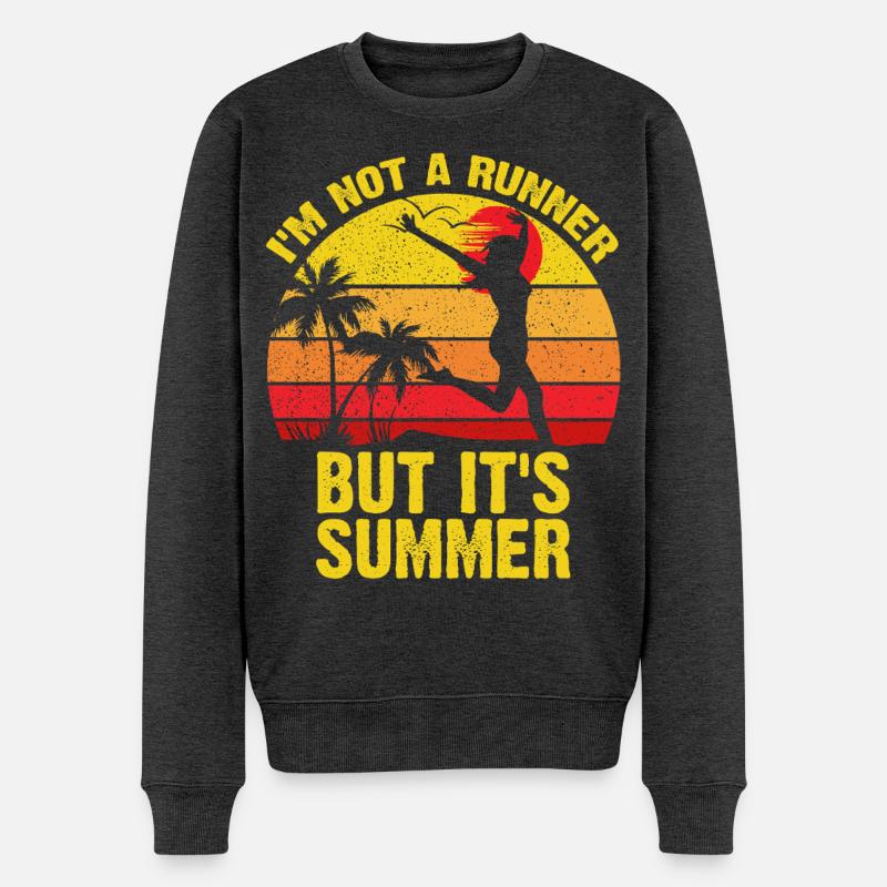 Sunset Sprint Pas un coureur - Pull Premium bio Homme - anthracite chiné