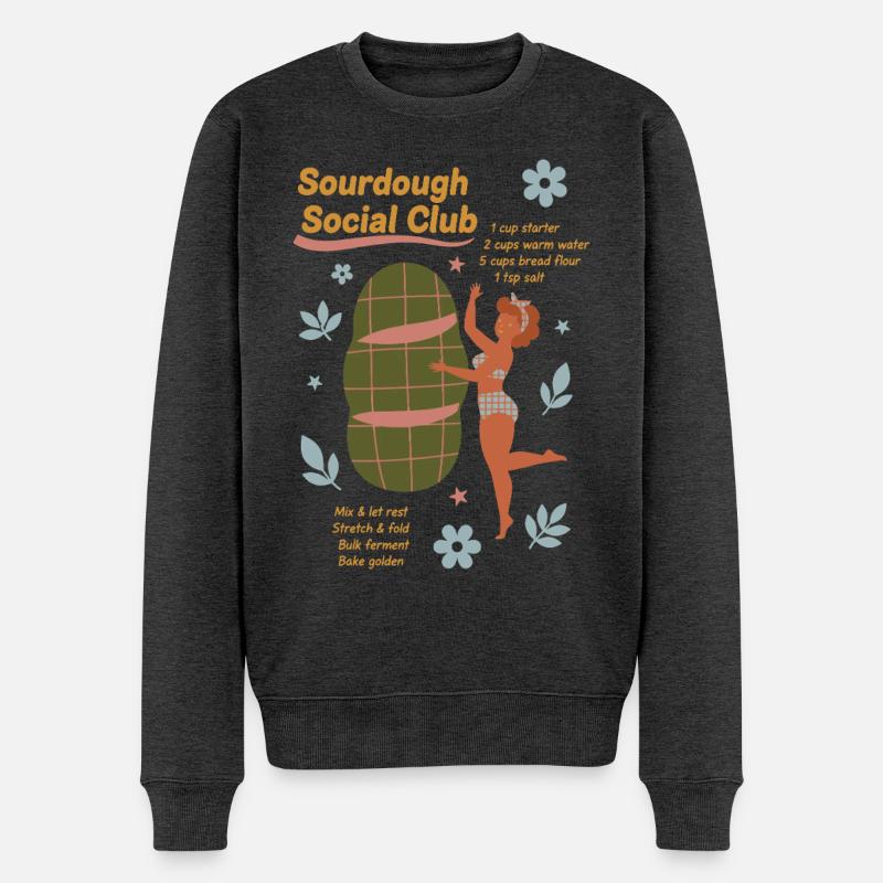 Sauerteig-Sozialclub Brotbacker - Männer Premium Bio Pullover - Anthrazit meliert