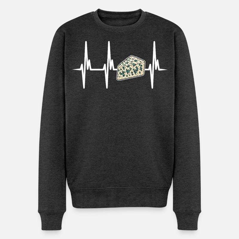 Ich liebe Gorgonzola - Männer Premium Bio Pullover - Anthrazit meliert