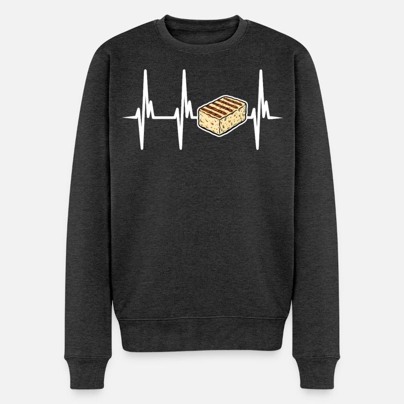 Ich liebe Halloumi Käse - Männer Premium Bio Pullover - Anthrazit meliert