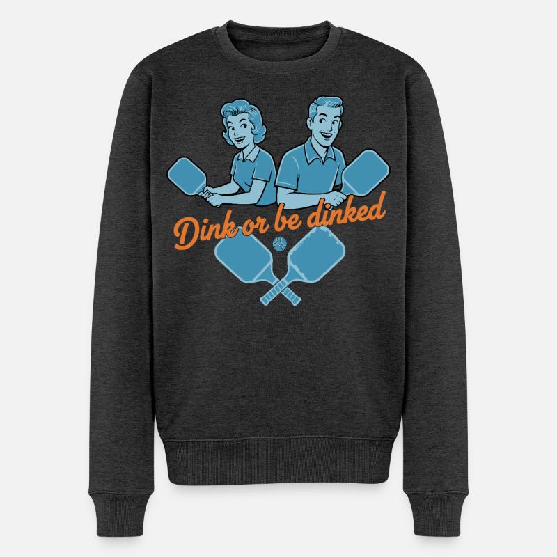 Pickleball-lustiger Spieler Dink Oder Werde Liebe - Männer Premium Bio Pullover - Anthrazit meliert