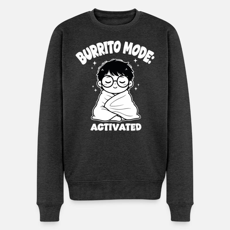 Burrito-Cover-Modus - Männer Premium Bio Pullover - Anthrazit meliert