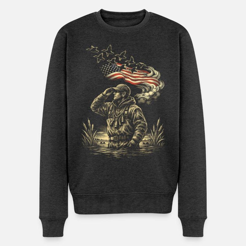 Entenjagd - Männer Premium Bio Pullover - Anthrazit meliert