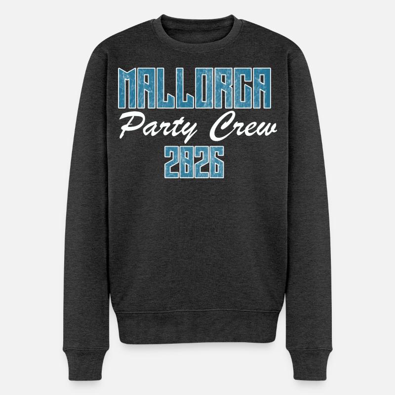 Mallorca, Party - Männer Premium Bio Pullover - Anthrazit meliert