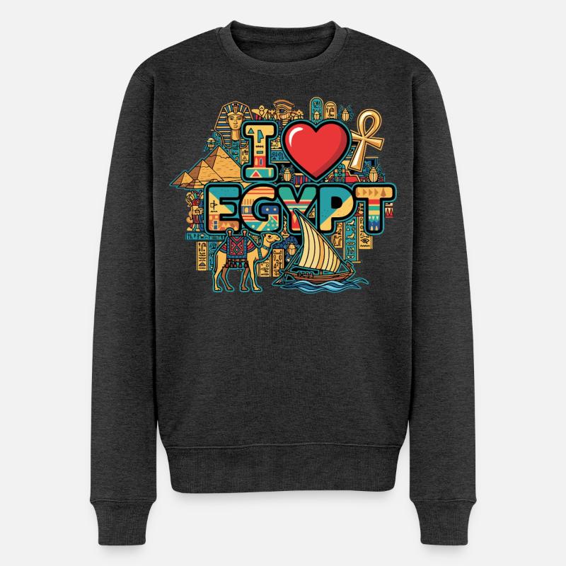 J’adore les vacances en Égypte - Pull Premium bio Homme - anthracite chiné
