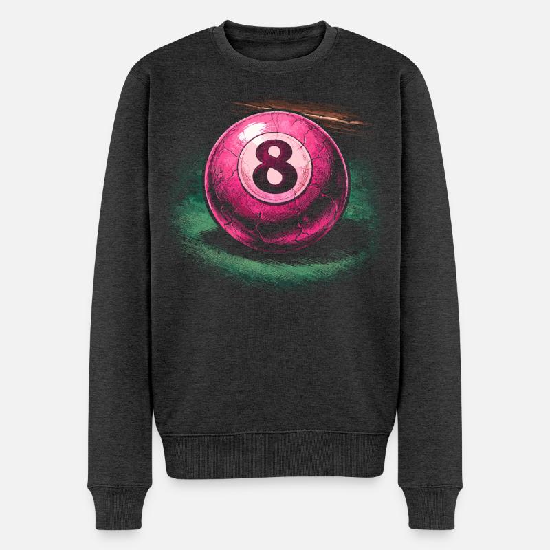 8-Ball Billard - Männer Premium Bio Pullover - Anthrazit meliert