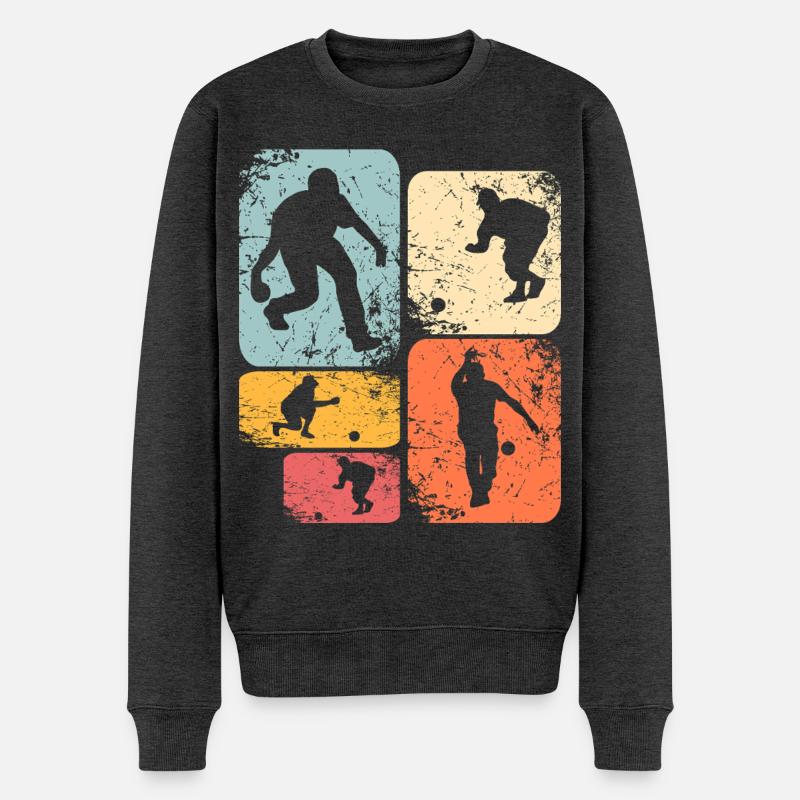Kegeln - Männer Premium Bio Pullover - Anthrazit meliert