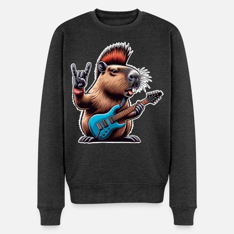 Guitariste électrique Rock N Roll - Pull Premium bio Homme - anthracite chiné
