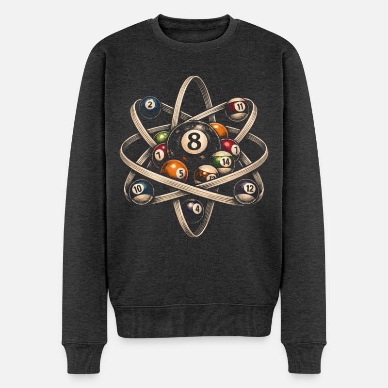 8-Ball Billard Physik - Männer Premium Bio Pullover - Anthrazit meliert