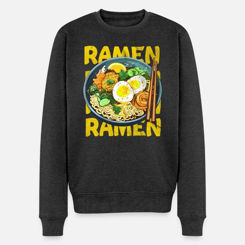 ramen - Männer Premium Bio Pullover - Anthrazit meliert