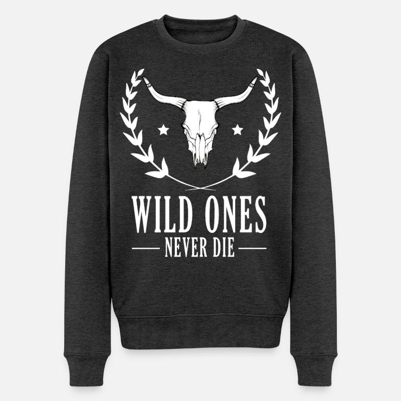 Boho Western Shirt - Männer Premium Bio Pullover - Anthrazit meliert