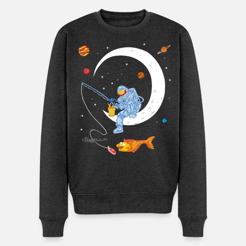 Chemise spatiale de pêche d’astronaute - Pull Premium bio Homme - anthracite chiné