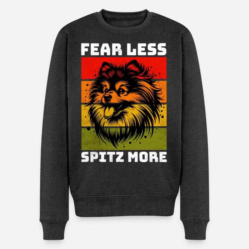 German Spitz Spitz Dwarf Spitz - Men's Premium Organic Jumper - heather anthracite