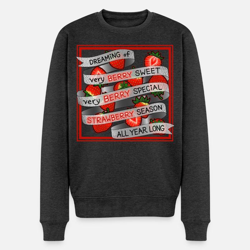 Das ganze Jahr long_in Frame von Erdbeere geträumt - Männer Premium Bio Pullover - Anthrazit meliert