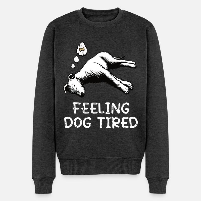Feeling Dog Tired Irischer Wolfshund Wolfshunde - Männer Premium Bio Pullover - Anthrazit meliert