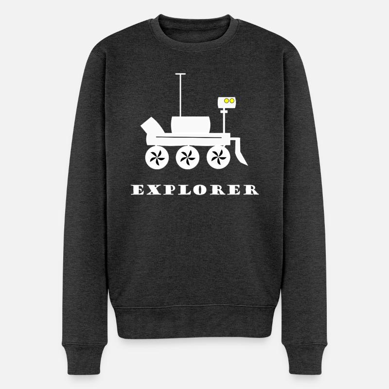 Expeditionrover Illustration Mars - Männer Premium Bio Pullover - Anthrazit meliert