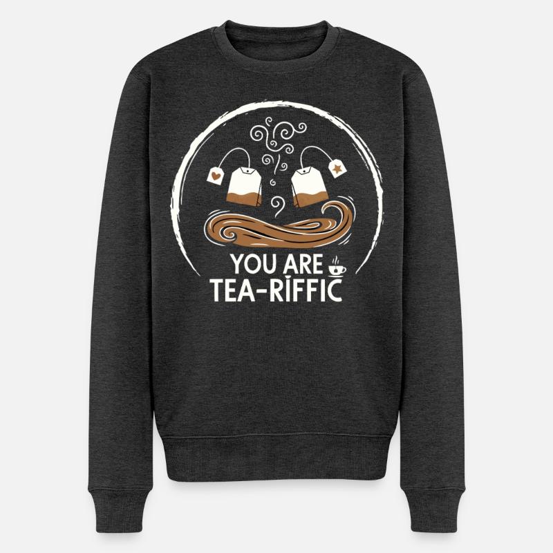 Tee Wortwitz - Männer Premium Bio Pullover - Anthrazit meliert