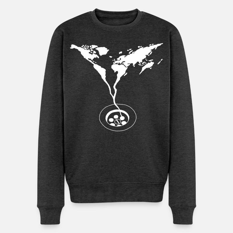 La fin du monde (blanc) - Pull Premium bio Homme - anthracite chiné