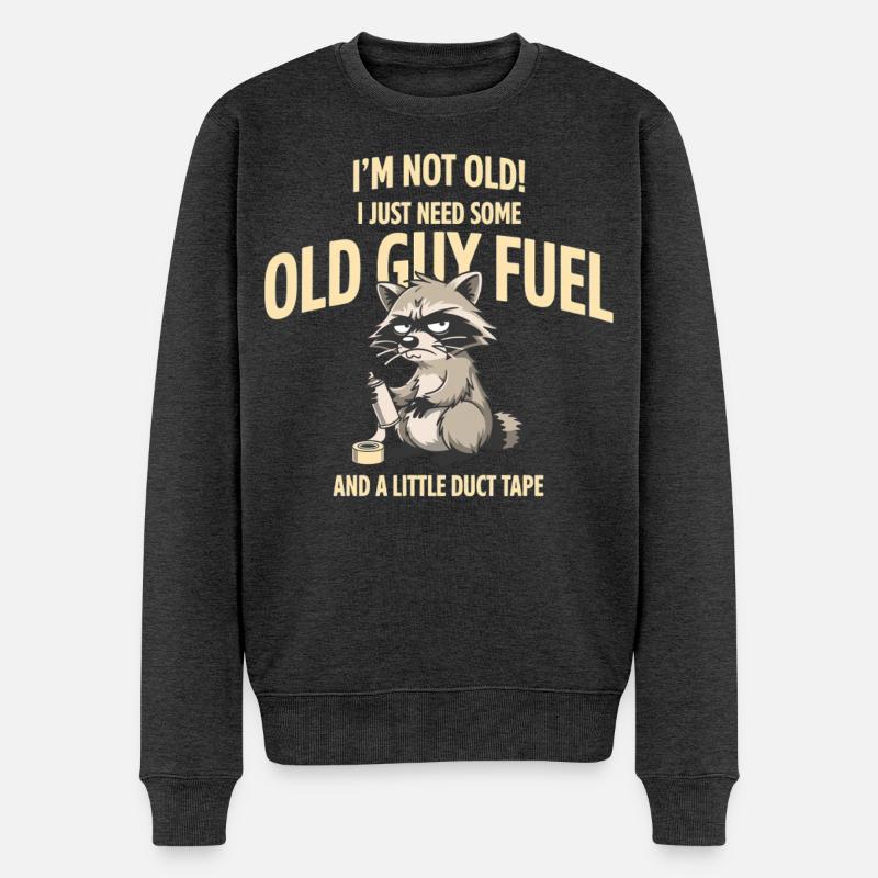 Grumpy Raccoon Old Guy Fuel Tee - Pull Premium bio Homme - anthracite chiné