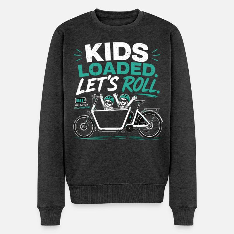 Kids Loaded Lets Roll Lastenrad - Männer Premium Bio Pullover - Anthrazit meliert
