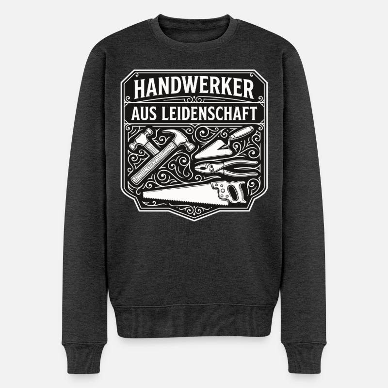 Handwerker Leidenschaft Qualität Tradition - Männer Premium Bio Pullover - Anthrazit meliert