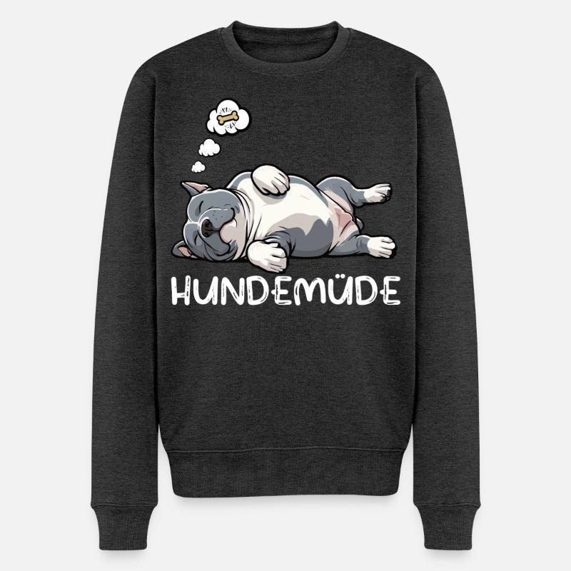 Hundemüde American Bully Bully Pit Bullybesitzer - Männer Premium Bio Pullover - Anthrazit meliert