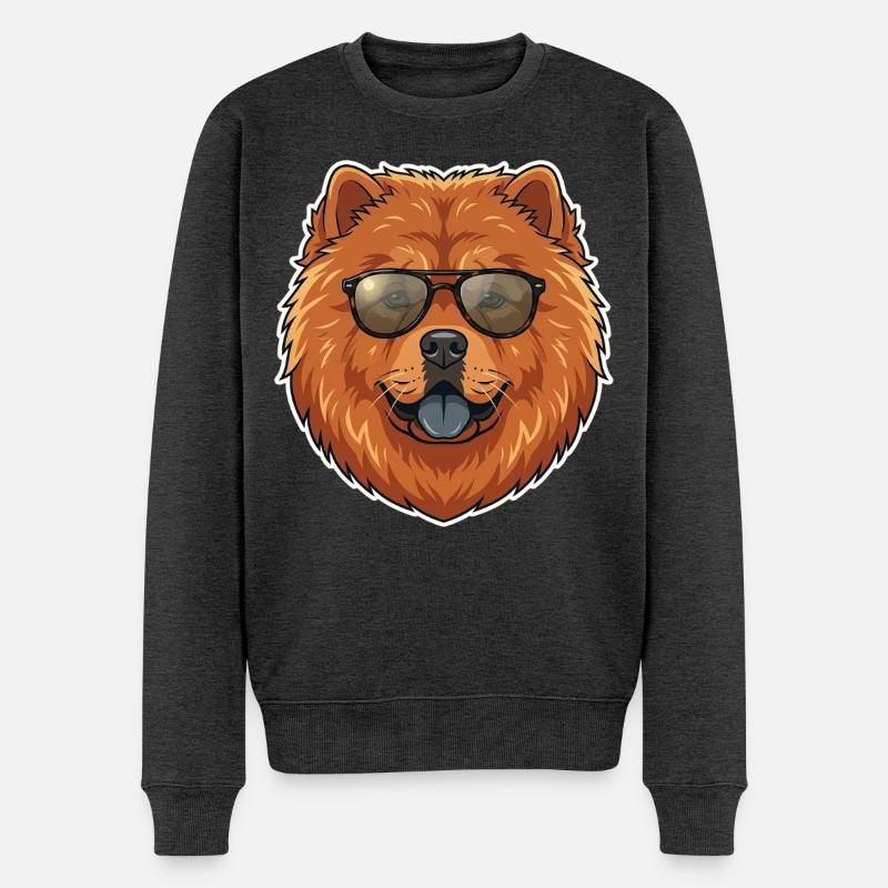 Chow Chow Sonnenbrille - Männer Premium Bio Pullover - Anthrazit meliert
