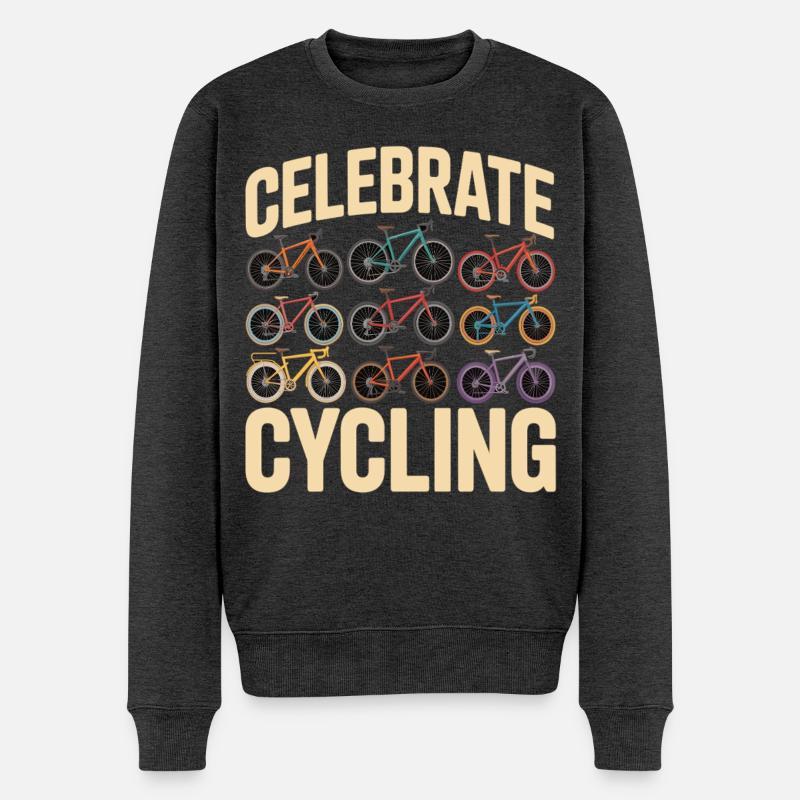 Célébrez le Cyclisme Rétro - Pull Premium bio Homme - anthracite chiné