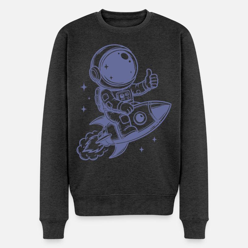 Astronaute en aventure spatiale - Pull Premium bio Homme - anthracite chiné