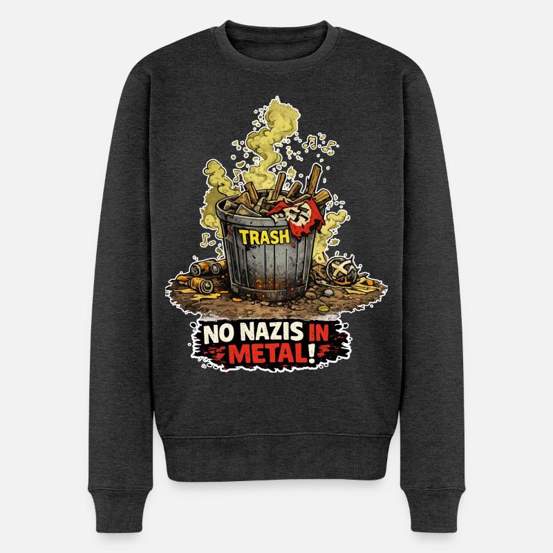 Rechte Mülltonne - Männer Premium Bio Pullover - Anthrazit meliert