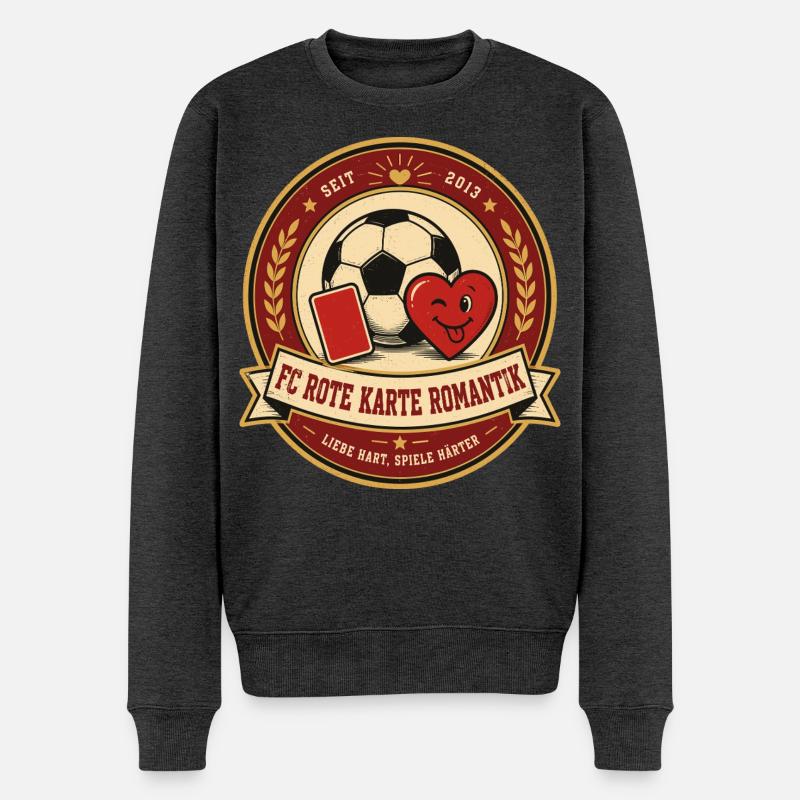 FC Rote Karte Romantik - Männer Premium Bio Pullover - Anthrazit meliert