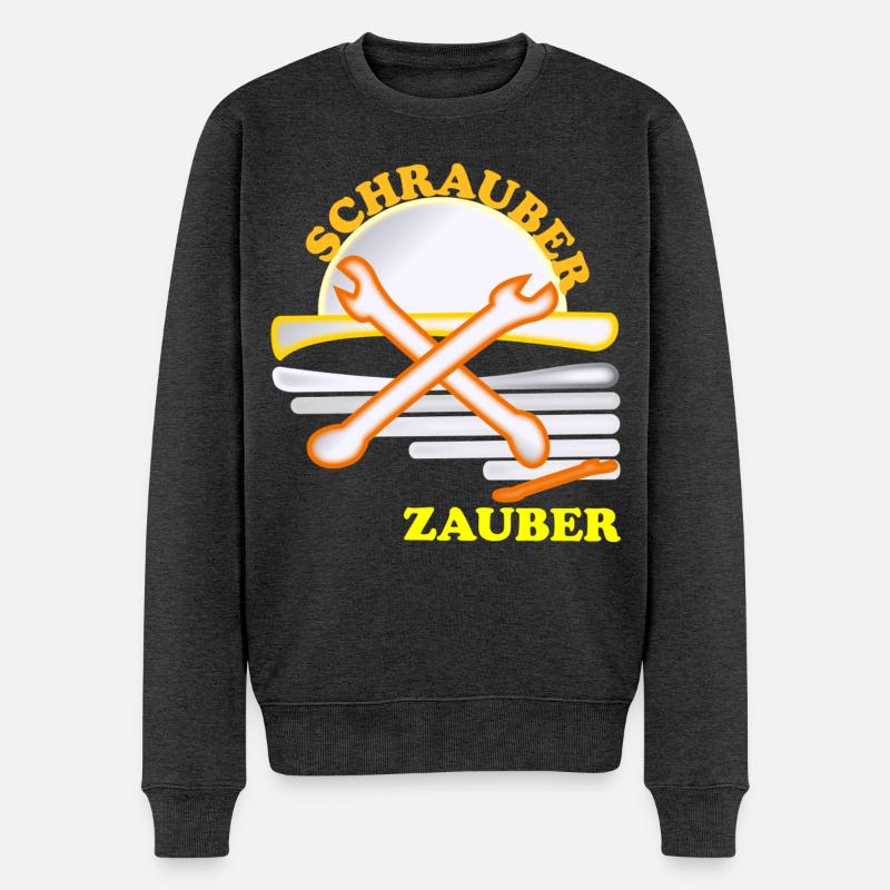Schrauber Zauber Logo - Männer Premium Bio Pullover - Anthrazit meliert