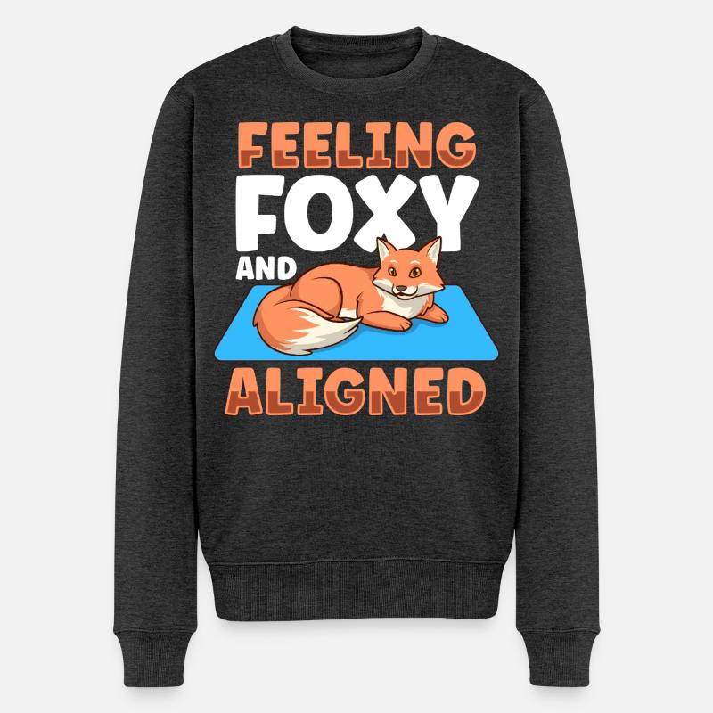 Chakra Ausrichtung - Fuchs - Männer Premium Bio Pullover - Anthrazit meliert