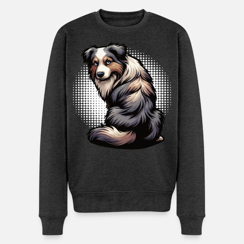 Berger australien Aussie Aussie Propriétaires Aussies - Pull Premium bio Homme - anthracite chiné