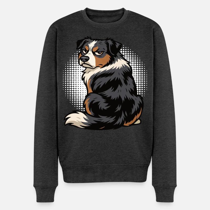 Australian Shepherd Aussie Aussiebesitzer Aussies - Männer Premium Bio Pullover - Anthrazit meliert