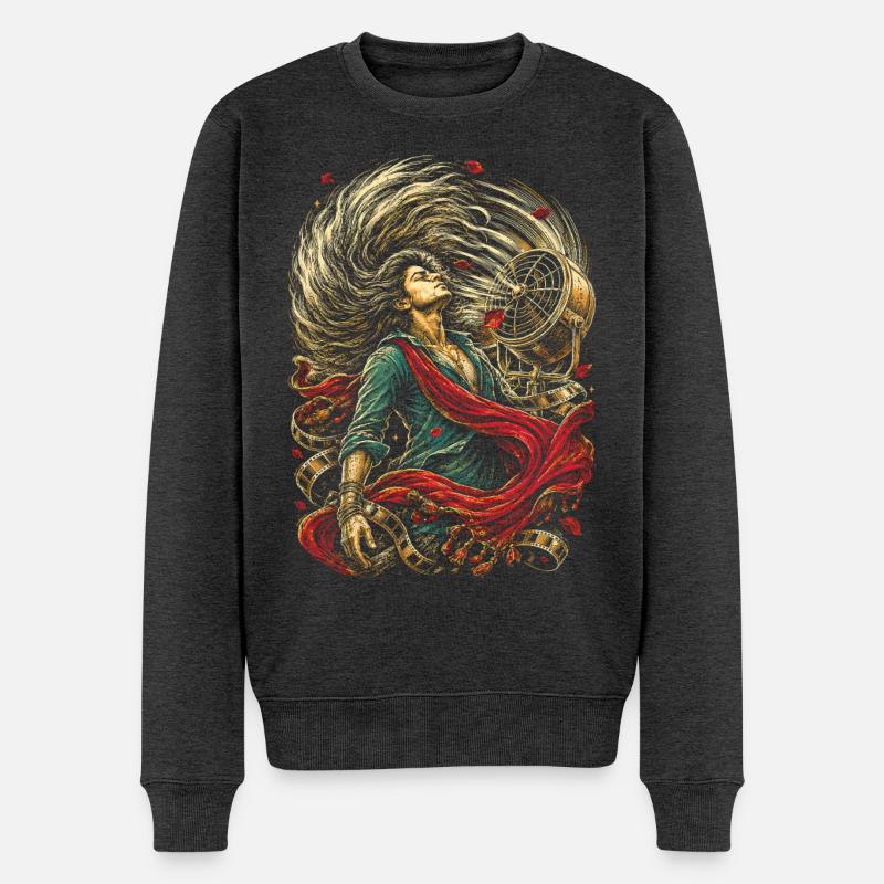 Bollywood - Männer Premium Bio Pullover - Anthrazit meliert