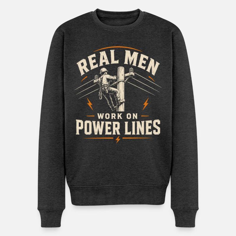 Elektriker Ingenieur Technik Kabel Design - Männer Premium Bio Pullover - Anthrazit meliert