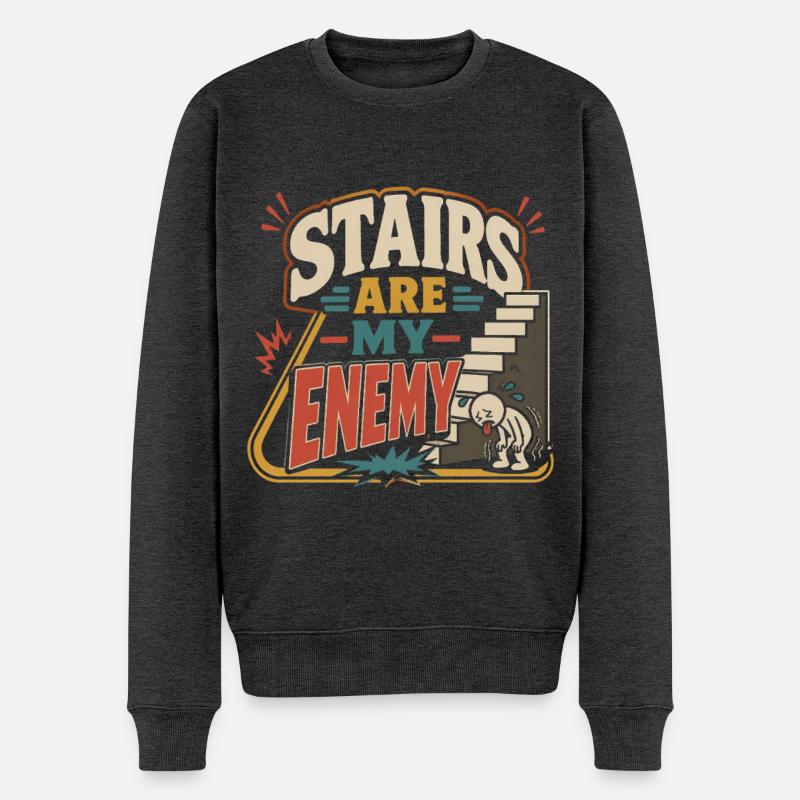 Asthma Asthmatiker Stairs Are My Enemy - Männer Premium Bio Pullover - Anthrazit meliert