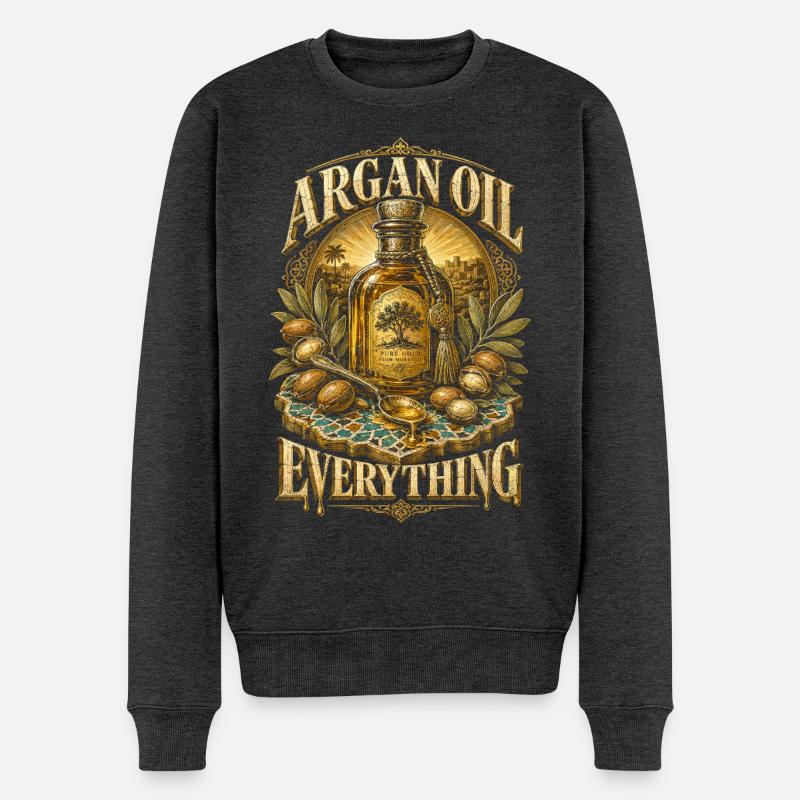 Maroc Maroc Argan Huile Tout - Pull Premium bio Homme - anthracite chiné