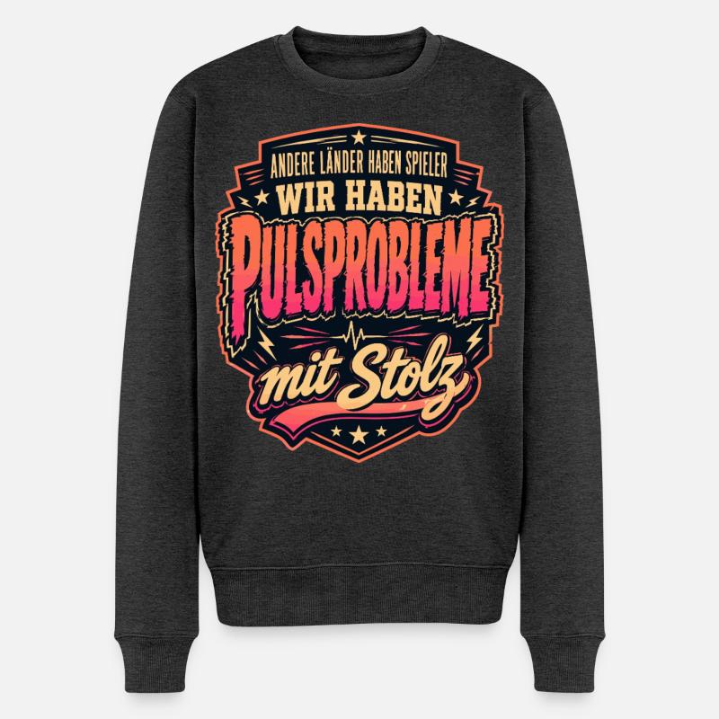 Pulsprobleme mit Stolz - Männer Premium Bio Pullover - Anthrazit meliert