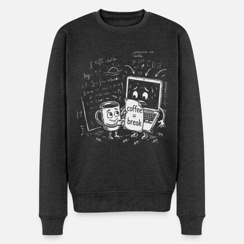 IT-Chaos im Büro: Coffee Break Geschenk - Männer Premium Bio Pullover - Anthrazit meliert