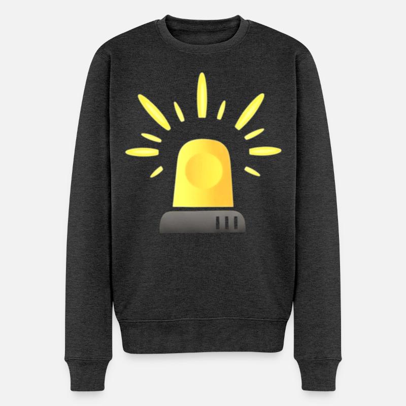 Gelbe Sirene Warnleuchte - Männer Premium Bio Pullover - Anthrazit meliert